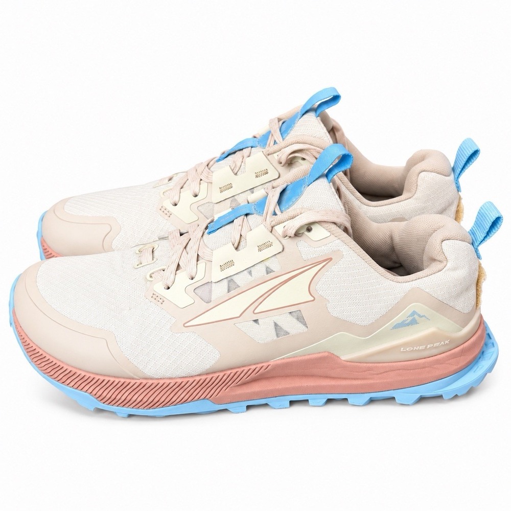 Altra Lone Peak 7 Beige Blue AL0A7R7G922 Women's Size 8 Trail Running Shoes